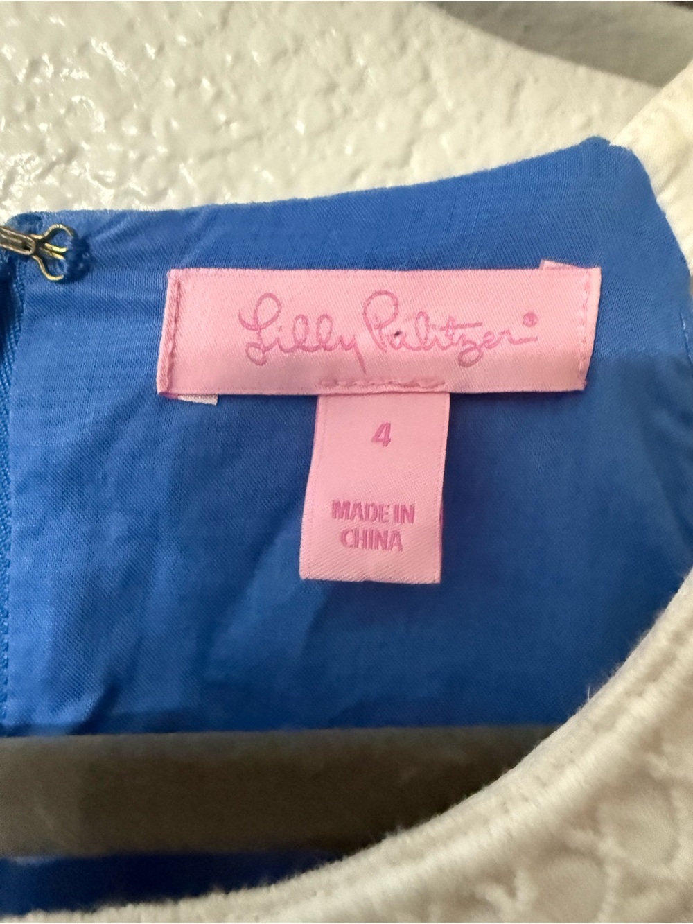 Lilly Pulitzer Blue Dress with White Crochet Trim - Picture 4 of 4